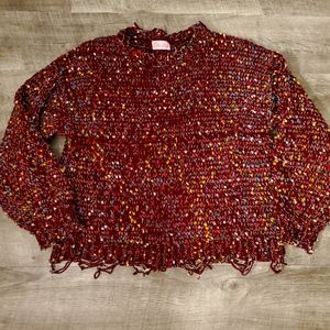 Pink lily speckled sweater